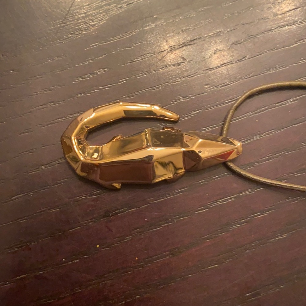 Lacoste alligator on rope necklace
